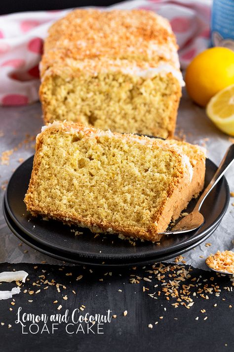 This light and zesty Lemon and Coconut Loaf Cake is made with coconut milk and has desiccated coconut in the batter to add a tropical twist to a lemon loaf! Carrot Oatmeal Bake, Lemon Coconut Loaf, Loaf Cake Ideas, Lemon Crumb Cake, Raspberry Lemon Cake, Carrot Oatmeal, Coconut Loaf Cake, Coconut Loaf, Chocolate Chip Cake Recipe