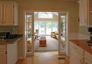 pocket glass doors sunroom | Sunroom Additions Design Ideas, Pictures, Remodel, and Decor - page 7 Sunroom Windows, Family Room Addition, 4 Season Room, 3 Season Room, Four Seasons Room, Sunroom Addition, Bedroom Addition, Sunroom Decorating, Sunroom Designs