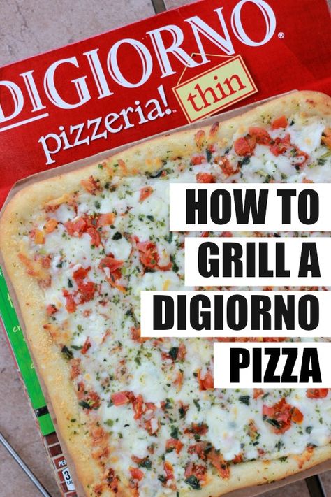 How to grill a Digiorno pizza. #YouBeTheJudge #DIGIORNO #CleverGirls #ad Homemade Frozen Pizza, Digiorno Pizza, Bbq Foods, Grilled Pizza Recipes, Veggie Kebabs, Pizza Cooking, White Pizza Recipes, Tasty Pizza, Grilling Ideas