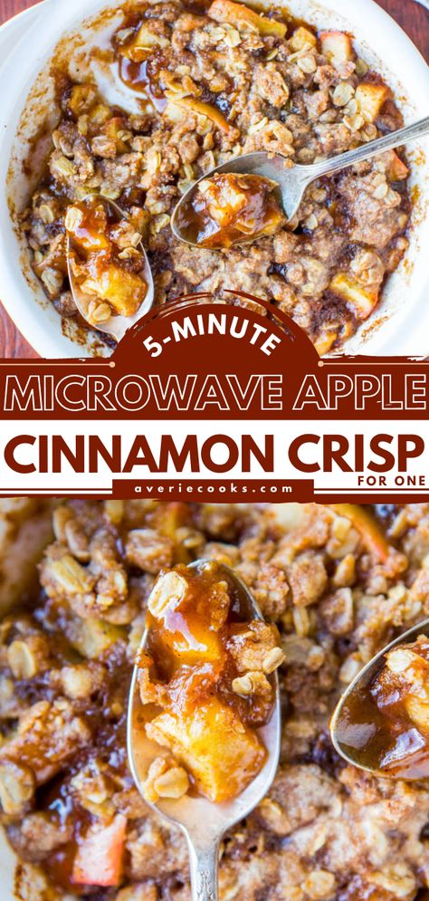 Healthy Apple Crisp Microwave, Microwaveable Apple Crisp, Mini Apple Crisp Microwave, Breakfast Apple Crisp For One, Baked Apple Microwave Recipe, One Person Apple Crisp, Baked Apple Microwave, Single Serving Apple Crisp Microwave, Single Serve Microwave Apple Crisp