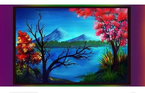 Digital Artist Studio, Acrylic Painting Landscape, Step By Step Acrylic Painting, Paint Landscape, Sunset Painting Acrylic, Ppg Paint, Nippon Paint, Landscape Painting Tutorial, Painting Demo