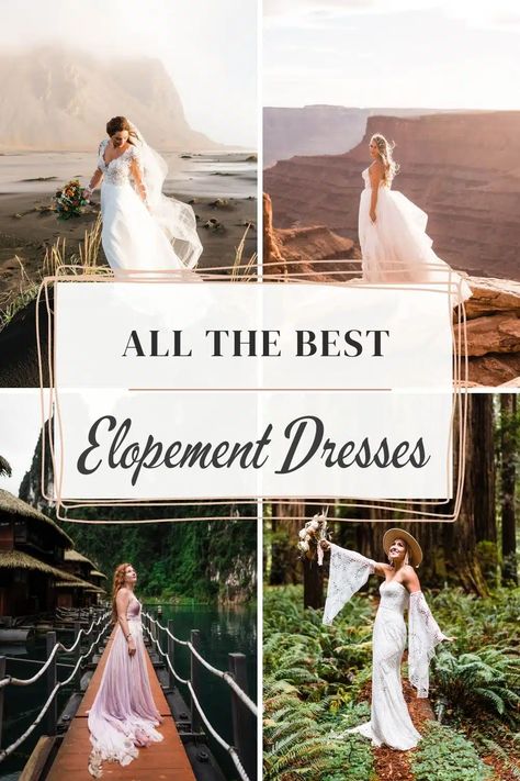 Simple Wedding Dress Elopements, Wedding Dresses For Elopement, Elopement Dress Mountain, Mountain Top Wedding Dress, Outdoor Elopement Dress, Adventure Wedding Dress, Elopment Dresses Long, Hiking Wedding Dress, Elopment Wedding Dresses