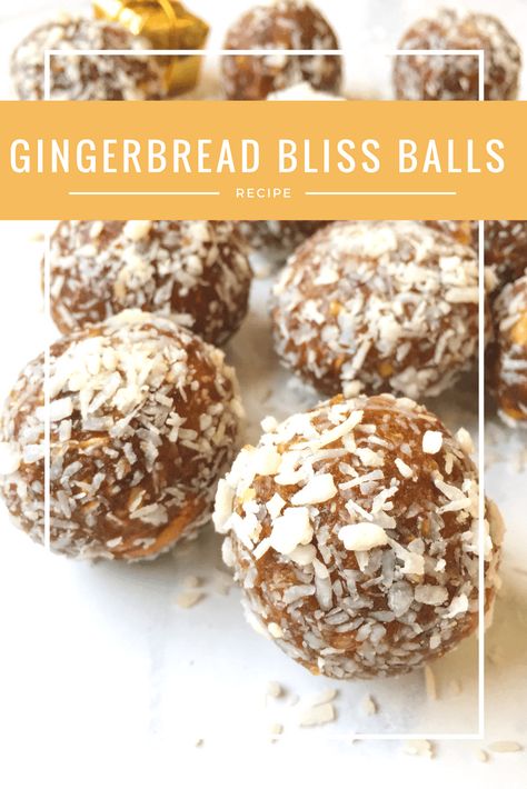 No-Bake Gingerbread & Caramel Bliss Balls - The Dish On Healthy Gingerbread Caramel, Vegan Holiday Desserts, Paleo Breads, Sticky Date, Protein Balls Recipes, Vegan Gingerbread, Ginger Cake, Ginger Nut, Healthy Christmas