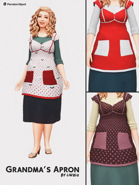 Sims 4 Housewife Aspiration, Sims 4 Farmer Clothes Cc, Sims 4 Apron, Sims 4 Elder, Sims Cafe, Ts4 Clothing Cc, Sims 4 Dump, Los Sims 4 Mods, Sim4 Cc