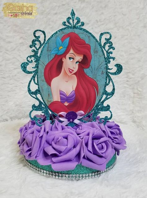 Disney Princess Centerpieces, Cinderella Centerpiece, Little Mermaid Centerpieces, Ariel Disney Princess, Disney Centerpieces, Princess Centerpieces, Ariel Birthday Party, Disney Princess Birthday Party, Princess Theme Birthday