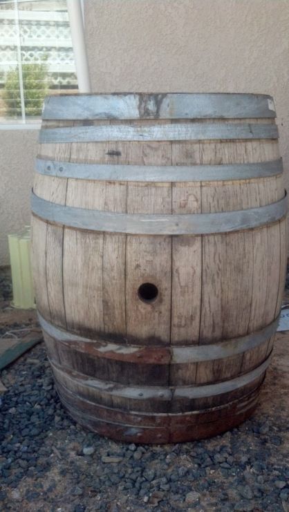 Wine Barrel Ideas, Diy Wine Barrel, Wine Barrel Diy, Wine Barrel Garden, Metal Wash Tub, Barrel Art, Whiskey Barrel Table, Wine Barrel Decor, Wine Barrel Crafts