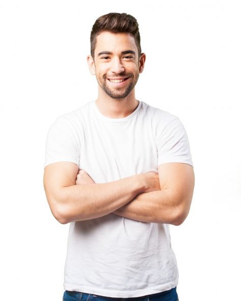 Man smiling with arms crossed | Free Photo #Freepik #photo #freeman #freehair #freecute #freeface Man Smiling, Free Photo