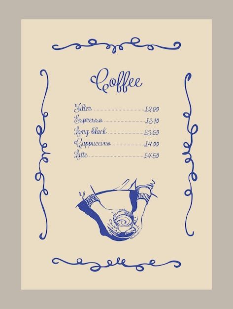 Cafe Menu Illustration, Cafe Menu Design Ideas, Coffee Menu Design Ideas, Coffee Shop Menu Ideas, Menu Cafeteria, Coffee Shop Menu Design, Coffee Shop Logo Ideas, Coffee Menu Template, Autumn Library