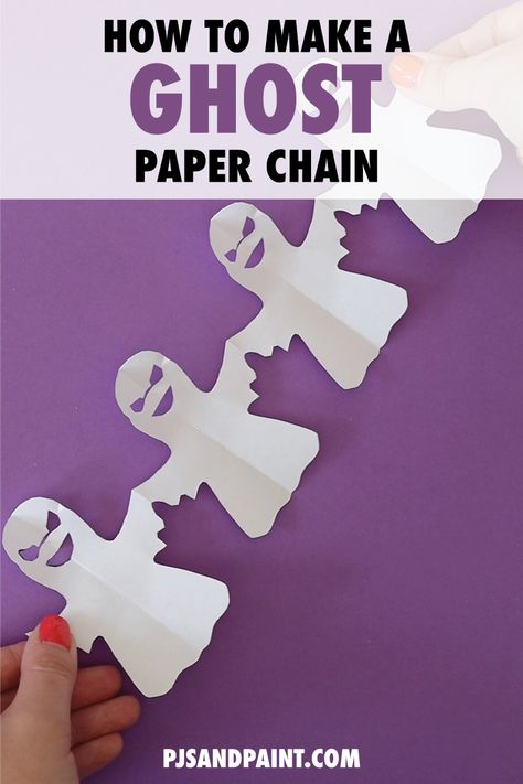 Ghost Paper Chain, Fun Diy Halloween Decorations, Paper Chains, Easy Halloween Crafts, Kids Zone, Printable Scrapbook Paper, Thanksgiving Crafts, Easy Halloween, Valentine Day Crafts