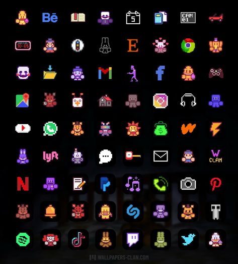 FREE FNaF App Icons 🎮🐻 - Five Nights at Freddy's iPhone Icons Fnaf Icons For Apps, Fnaf App Icon, Tiktok App Icon, Fnaf Icon, All Apps Icon, Iphone Wallpaper Stars, Tiktok App, App Logos, Arte Monster High