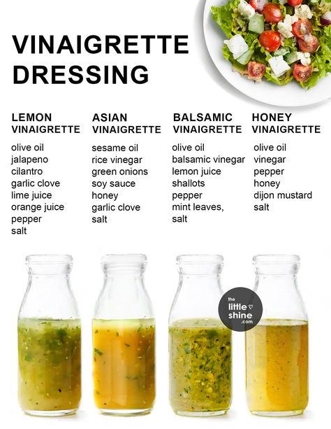 Types Of Pasta Sauce, Easy Vinaigrette, Salad Dressing Recipes Healthy, Different Salads, Honey Mustard Vinaigrette, Homemade Sauce Recipes, Resep Salad, Simple Vinaigrette, Honey And Soy Sauce