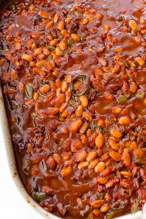 Baked Pinto Beans Recipe, Bbq Pinto Beans Recipe, Pepper Bbq Sauce, Dr Pepper Bbq Sauce, Baked Beans From Scratch, Cowboy Baked Beans, Canning Beans, Baked Beans Crock Pot, Bacon And Sausage