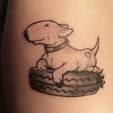 Bull Terrier Tattoo, Bull Terrier Art, Tattoos Pictures, Mini Bull Terriers, Floral Thigh Tattoos, Tattoo Project, English Bull Terriers, Bull Terriers, Bull Terrier Dog