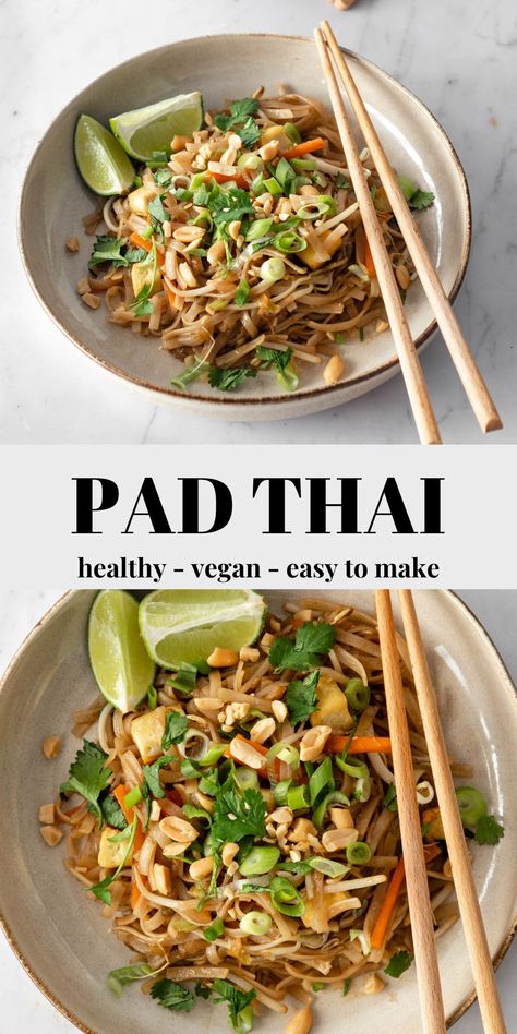 Vegan Pad Thai Sauce, Easy Vegan Pad Thai, Thai Cooking Recipes, Vegan Pad Thai Recipe, Vegetarian Bowl, Vegetable Pad Thai, Gluten Free Pad Thai, Vegetarian Pad Thai, Thai Recipes Noodles