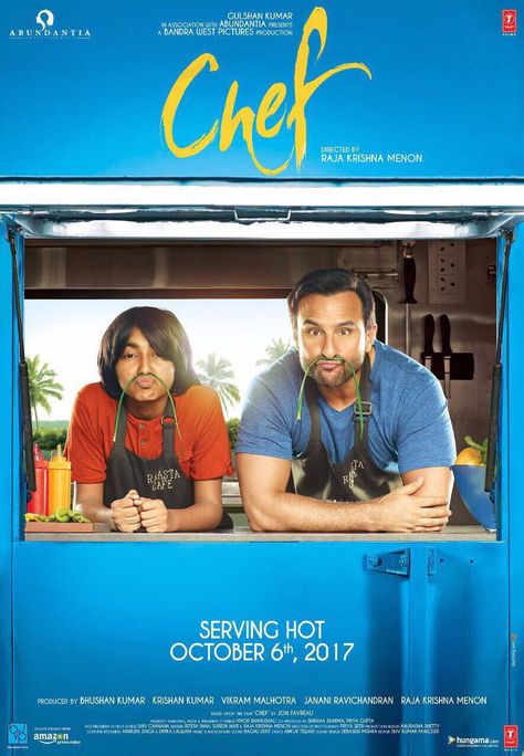 Here is the #FirstLook Poster of #Chef. Stars #SaifAliKhan. Directed by #Airlift fame Raja Krishna Menon.. 6 Oct 2017 release. Chef Movie, Imdb Movies, Saif Ali Khan, Star Cast, Movies 2017, Ali Khan, Hindi Movies, Mp3 Song, Bollywood Movies