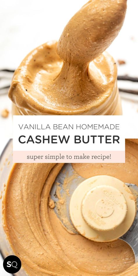 How to make homemade Cashew Butter with vanilla bean! This recipe has SO many uses – in smoothies, dessert, as a snack, on toast, in cookies, and more! It's creamy, it's flavorful, and it's got a slight sweetness (without any sugar)! And it's also super simple to make. Just 2 ingredients, one machine, and about 15 minutes. Visit my website and find more healthy homemade nut butter recipes! Best Homemade Cashew Butter | Vegan Nut Butter for Sweet Recipes | Simply Quinoa Homemade Cashew Butter, Alkaline Sweets, Homemade Nut Butter Recipes, Cashew Butter Recipe, Wfpb Meals, Marzipan Recipe, Nut Butter Recipes, Homemade Nut Butter, Simply Quinoa