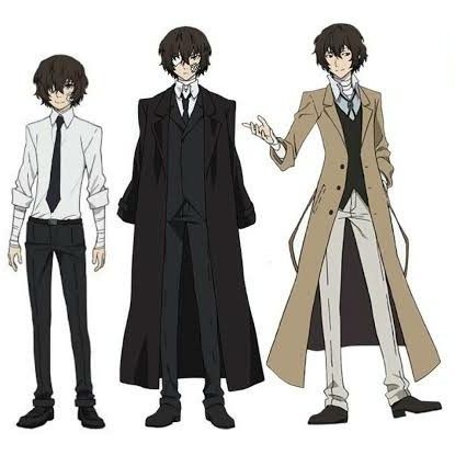 Dazai Osamu Character Sheet, Dazai Full Body Picture, Dazai Character Sheet, Ranpo Full Body Picture, Dazai Osamu Full Body Pic, Dazai Inspired Outfit, Dazai Full Body Pic, Dazai Outfit, Dazai Cosplay