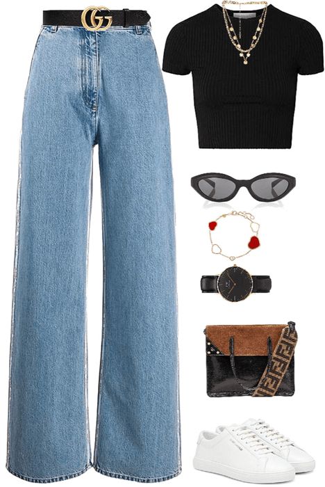 Spring Outfit Women, Outfit Polyvore, College Outfit, Neue Outfits, Outfit Trends, Party Outfits, Mode Inspo, Waist Jeans, Inspired Outfits