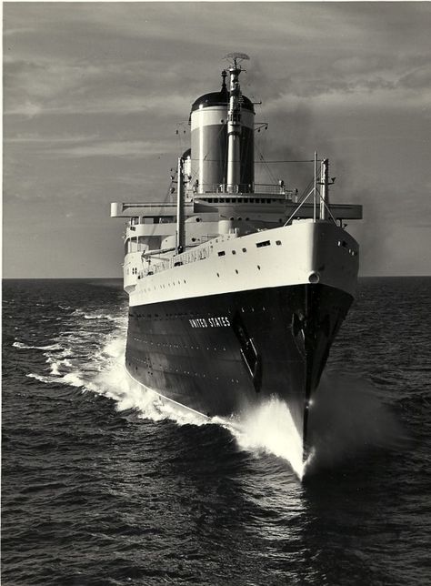 S.S. United States Vaguely Threatening, Ss United States, Vintage Cruise, Uss America, Speed Queen, Merchant Marine, Cruise Liner, Ocean Liner, Yacht Boat