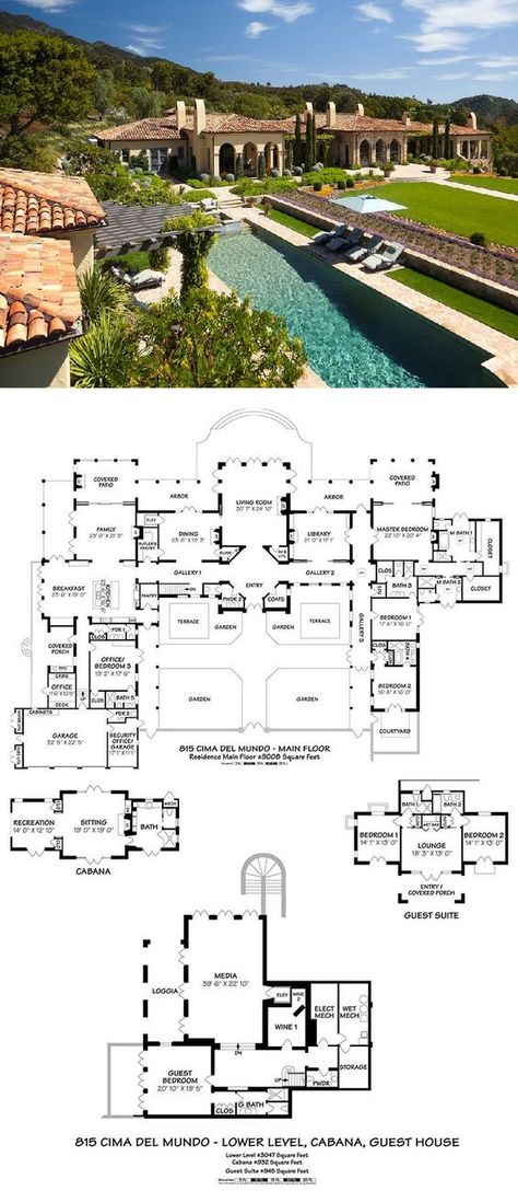 Mediterranean Mansion Layout, Big Mediterranean House, House Mediterranean Modern, Mediterranean Floor Plan, Italian Villa Plans, Mediterranean Homes Layout, Aesthetic Home Layout, Mediterranean Home Layout, Italian Mansion Floor Plan