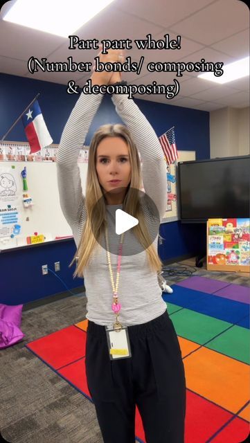 Lisa Elaine Peters - Mrs. Peters’ Class on Instagram: "Part part whole! (Number bonds/ composing & decomposing)  -hands on and adding movement!   Comment PART for magnetic number bond link!   #kindermath #classroomsetup #classroomideas #classroommanagement #movementintheclassroom #fullbodylearning #math #elementaryschool #mathematics #homeschool #homeschooling #homeschoolmath #kindergartenteacher #kindergarten #teachingkids" Number Bond Activities For Kindergarten, Number Lines Kindergarten, Decomposing Numbers Anchor Chart, Part Whole Model Year 1, Part Part Whole Kindergarten, Number Bonds Anchor Chart, Number Bonds To 100, Partitioning Numbers, Decomposing Numbers Kindergarten