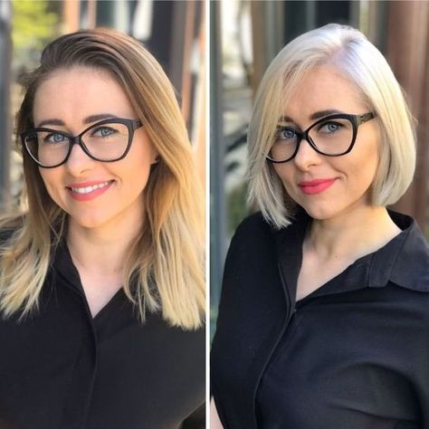 Ces avant/après vont vous donner envie de vous couper les cheveux Hair Makeover Before And After New Looks, Before And After Makeover, Short Hair Dont Care, Beauty Makeover, Professional Stylist, Hair Makeover, Diy Recipes, Christmas Pins, New Haircuts