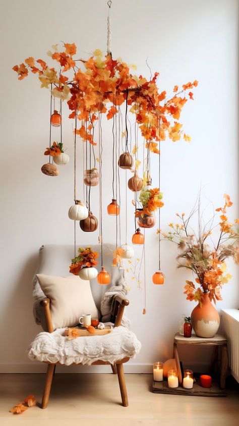 Get your front porch ready for fall festivities with a pair of planters surrounded by an abundance of mums and real or faux pumpkins and gourds. Mix in a few lanterns to add a welcoming glow to evening gatherings.#falldecor #autumndecor #fallvibes #pumpkinspice #cozyhome #fallleaves #homedecor #fallinspiration #fallcolors #harvestdecor #falltablescapes #fallwreath #fallmantel #fallcandles #fallcenterpiece #fallporchdecor #fallhomedecor #fallflorals #fallfarmhouse Storefront Fall Display, Fall Leaves Window Display, Diy Window Display Ideas, Autumn Cafe Decor, Fall Lobby Decor, Fall Decor Maximalist, Fall Cafe Decor, Fall Backdrops For Pictures Outdoor, Fall Retail Window Displays