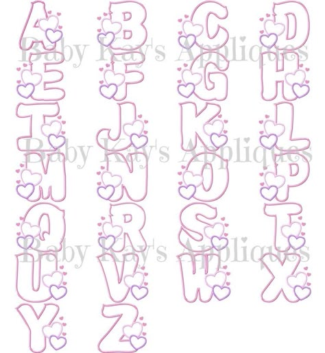 Heart Calligraphy, Lettering Styles Alphabet, Design Alphabet, Bean Stitch, Alphabet A, Hand Lettering Art, Hand Lettering Alphabet, Hand Lettering Fonts, Lettering Alphabet Fonts