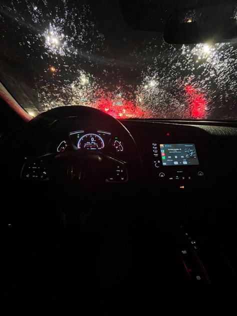 Night Drive Rain, Late Night Drive Snap, Honda Civic Aesthetic, Late Night Car Drives, Honda Civic Interior, Late Night Driving, Civic Interior, Driving In The Rain, Rainny Day