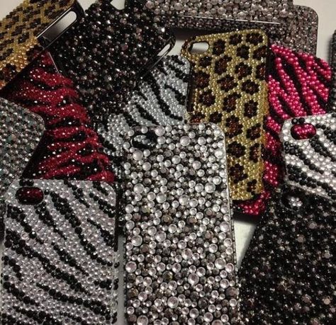 Bling phone cases Mcbling Phone Case, 2000s Phone Case, 2000s Phone, Bling Phone Cases Diy, Bedazzled Phone Case, Y2k Phone Case, Mcbling Fashion, Bling Phone Cases, Rhinestone Projects