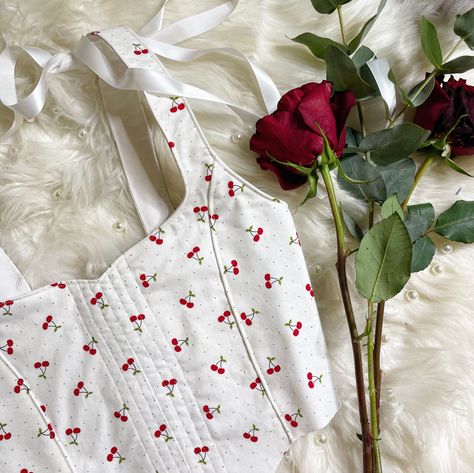 Cherry Clothes Aesthetic, Cherry Aesthetics Outfit, Cherry Girl Aesthetic Outfit, Cherry Outfit Aesthetic, Upcycle Aesthetic, Cherry Outfit Ideas, Cherry Clothes, Cherry Corset, Cherry Vibes