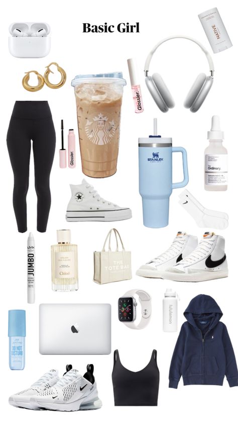 Basic girl outfit school study collage clothes cute trendy popular inspo Basic Girl Aesthetic, Study Collage, Collage Clothes, Basic Girl Outfit, Outfit School, Basic Girl, School Study, Outfit Collage, Clothes Cute