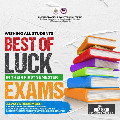 Exam Success Flyer Design, Good Luck Pubmat, Exam Poster Design, Exam Pubmat, Exam Poster, Pubmats Graphic Design, Pubmats Ideas, Exams Finished, Fb Acc