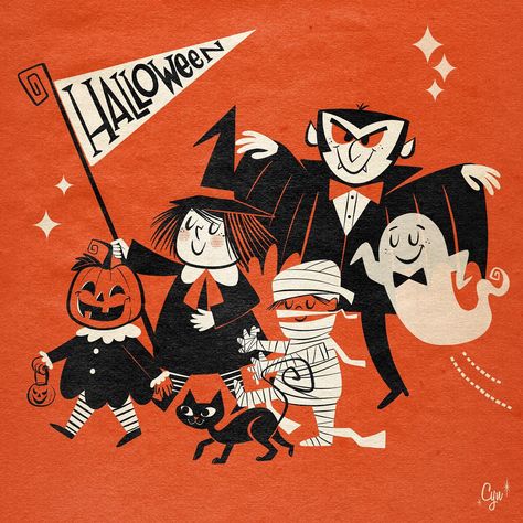 Day 26 of Fright Fall: PARADE 🎃💀👹👻🧛🏻🧙🏼‍♀️🎃🖤 Only 5 more days!!! 😱😱 I’m running out of ideas!!!!! 😱😱😱😱😱 We can do this!!!… | Instagram 50s Halloween, Halloween Lettering, Halloween Parade, Over The Garden Wall, Halloween Illustration, Retro Cartoons, Melodrama, Retro Illustration, Of Ideas