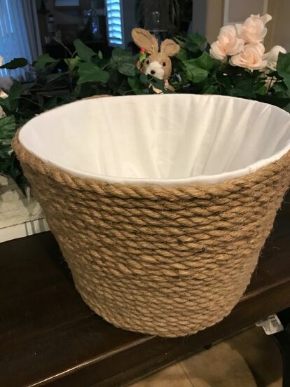 Tree Rope, Basket Makeover, Modern Baskets, Belly Basket, Lantern Ideas, Log Baskets, Newspaper Basket, Diy Basket, Dollar Tree Store