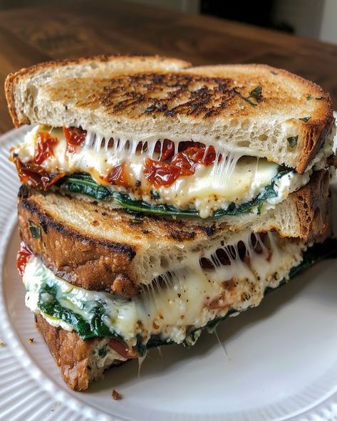 Grilled Cheese Platter, Ricotta Grilled Cheese, Optimal Recipes, Tomatoes On Toast, Tomato Spinach, Spinach And Ricotta, Food Platter, Sundried Tomatoes, Cheese Platter