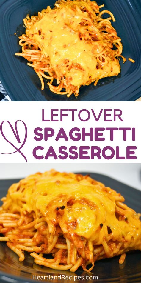 Leftover Spaghetti Casserole Leftover Spaghetti Recipe, Spaghetti Casserole Recipe, Leftover Spaghetti, Baked Spaghetti Casserole, Spaghetti Casserole, Pasta Night, Pasta Casserole, Spaghetti Pasta, Leftovers Recipes