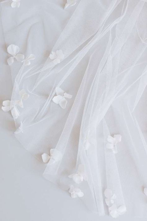 Bridal Asthetic, Bridal Background, Veil Aesthetic White, Elegant White Summer Veil, Elegant White Tulle Fabric With Floral Embroidery, White Wedding Aesthetic, Modern Ethereal Wedding, White Floral Tulle Fabric, Delicate White Tulle Fabric With Lace