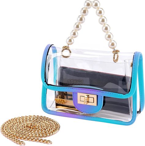 Amazon.com: YING YUMEI Clear Purse for Women, Holographic Crossbody Clutch Handbag Cute, Fashion Small See Through Bag (Luminous Blue) : Sports & Outdoors Transparent Purse, Holographic Fashion, Patent Leather Leggings, Clear Clutch, Clear Handbags, Clear Purses, Purse For Women, Credit Card Wallet, Side Bags