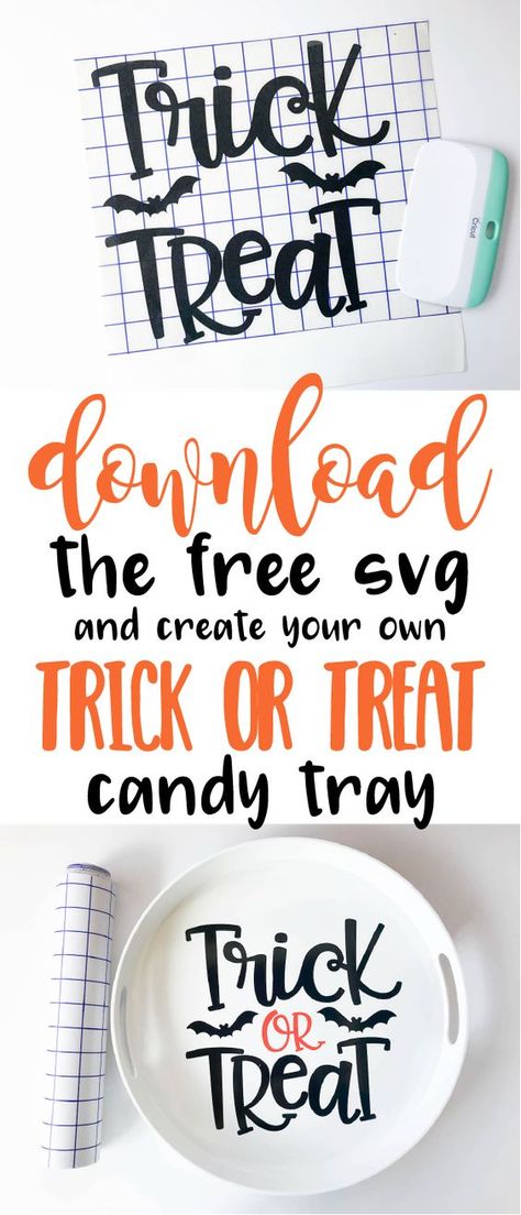 Halloween Svgs, Halloween Cricut, Candy Tray, Trick Or Treat Candy, Cricut Svg Files Free, Expressions Vinyl, Cricut Explore Projects, Projets Cricut, Free Cricut