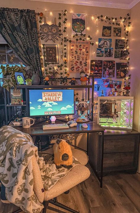 Nerd Room, Dream Bedroom Inspiration, Cool Room Decor, Chill Room, Room Redesign, Grunge Room, Indie Room, Cozy Room Decor, Gamer Room