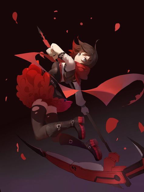 Ruby Rose is cute and badass [by X-red flower on pixiv] Ruby Rose Rwby, Rwby Rose, Rwby Red, Red Like Roses, Team Rwby, Rwby Fanart, Rwby Anime, Rose Art, Ruby Rose