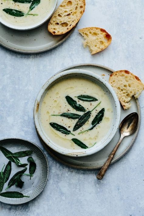 Fried Sage Leaves Recipe, Fried Sage, Artichoke Soup, Truffle Oil, Sage Leaves, Think Food, Sweet And Savory, Soup And Salad, Artichoke