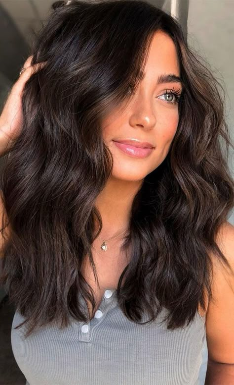 Best Hair Colours To Look Younger : Chocolate Mocha Medium Length Hair Color For Green Eyes, The Best Hair Color, Rich Brown Hair, Cool Blonde Hair Colour, Hair Colour For Green Eyes, Mocha Hair, Best Hair Color, Dark Brunette Hair, Brown Hair Inspo