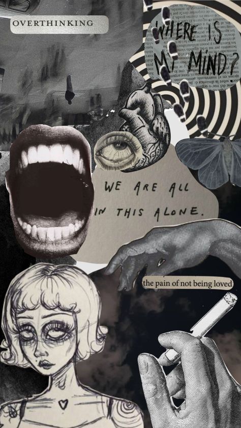 #mentalhealthmatters #depressionawareness #collage #moodboard Identity Collage Art, Emo Collage Wallpaper, Literally Me Characters Collage, Fear Moodboard, Anti Ragging Posters Ideas, Physical Collage, Personality Collage, Identity Collage, Natural Disasters Art