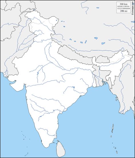 India free map, free blank map, free outline map, free base map boundaries, hydrography Indian River Map Outline, India River Map, Indian River Map, Asian Paints Wall Designs, 6th Grade Language Arts, Plant Lessons, Map Of India, River Map, Indus River