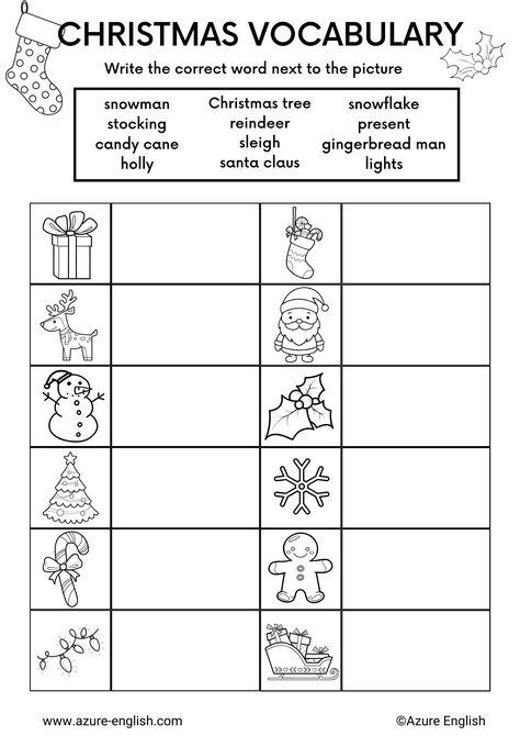 Get your little ones excited about the holidays with our engaging Christmas vocabulary worksheet! This printable resource is perfect for enhancing language skills while celebrating the festive season. Kids will enjoy learning essential Christmas words and phrases through fun activities. Ideal for teachers, parents, and homeschoolers looking to add holiday cheer to their lessons. Download this colorful worksheet to make Christmas learning fun and memorable! Christmas Therapy Worksheets, Christmas Worksheets For Middle School, Christmas Lessons For Teens, 2nd Grade Christmas Activities, Christmas English Activities, Christmas Language Activities, Christmas Words List, Christmas Worksheets For Kids, Christmas Literacy Activities