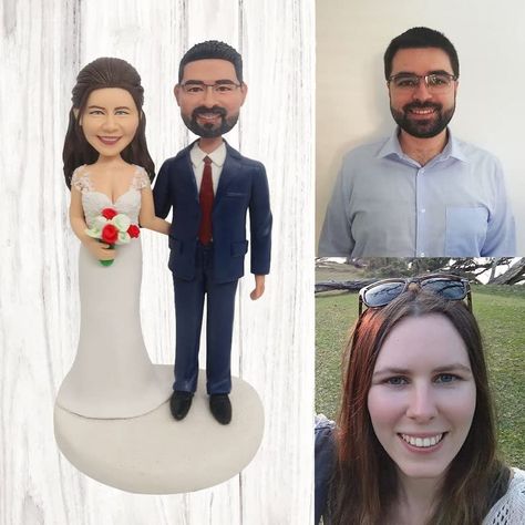 PRICES MAY VARY. UNIQUE GIFT IDEA - Custom bobbleheads are personalized representations of individuals, capturing unique features and characteristics. They are alo thoughtful and memorable gifts for special occasions. Give this one-of-a-kind gift today and rest assures that you will be remembered forever! MATERIAL - Our customized bobbleheads are made of environmental friendly polymer clay which is a safe, green and non-toxic material. Our products are all crafted by hand, made of soft ceramic m Safe Green, Groom And Bride, Backpack Tags, Unique Personalized Gift, Environmental Friendly, Unique Features, Personalized Tags, All Craft, Personalized Christmas Gifts