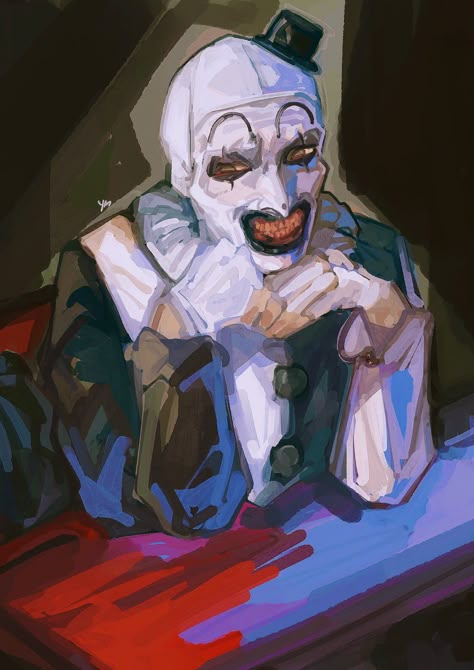 Art The Clown Fanart Terrifier, Art The Clown Terrifier Fanart, Captain Spaulding Drawing, Terrifier Painting, Art The Clown Pfp, Art The Clown Fanart, Terrifier Fanart, Art The Clown Terrifier Drawing, Art The Clown Drawing