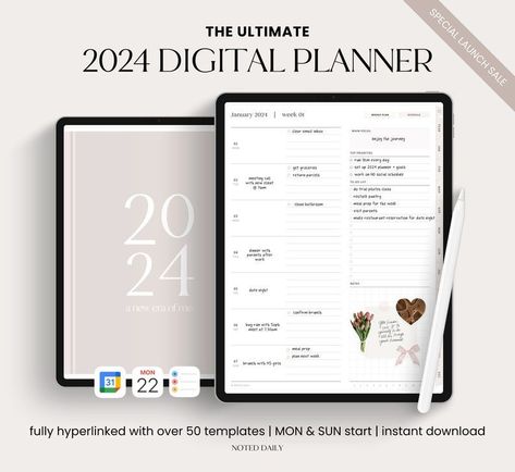 2024 Digital Planner, 2024 Portrait Planner, 2024 Planner, 2024 Dated Planner, Hyperlinked Digital Life Planner, Goodnotes That Girl Planner - Etsy goodnotesapp #healthplanner #adhddigitalplanner🌟. Guide Aesthetic, Best Weekly Planner, Apple Calendar, Girl Boss Planner, Digital Life Planner, Etsy Planner, Calendar Reminder, 2024 Planner, Wedding Planner Printables